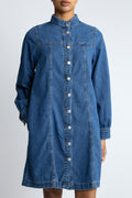 Rylan Elena Skjortklänning - Mid Blue Wash
