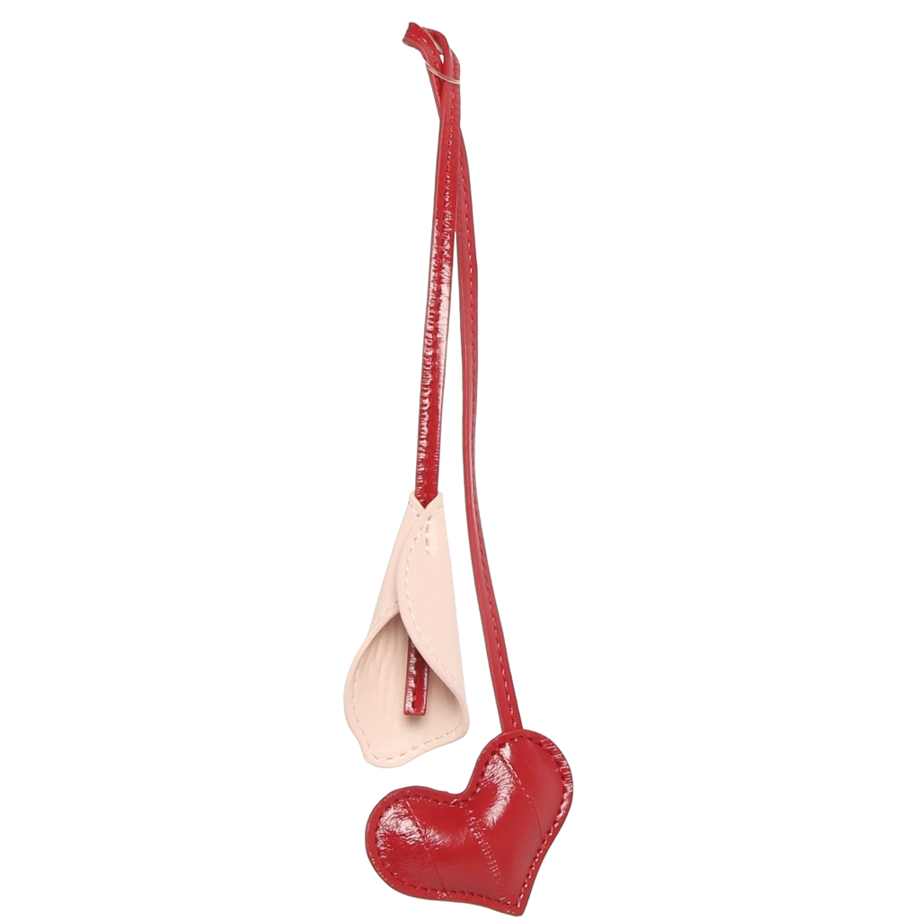 Flower-Heart Charm - Scarlet Red