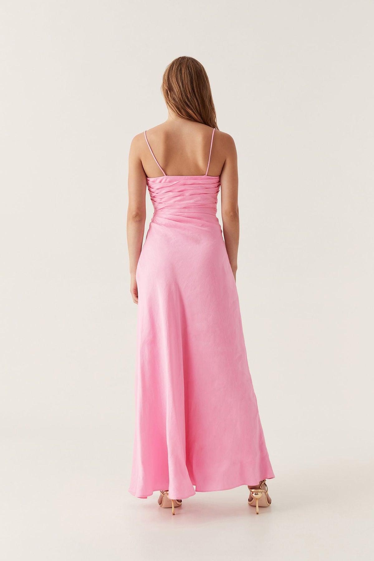 Clarice Draped Maxi Dress - Bon Bon Pink