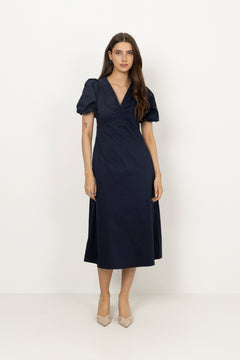 Illana Poplin Dress - Navy