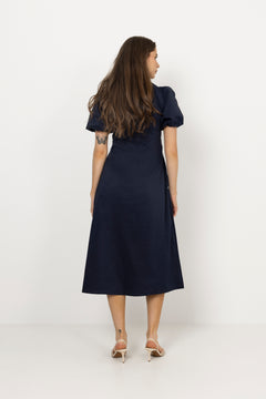Illana Poplin Dress - Navy