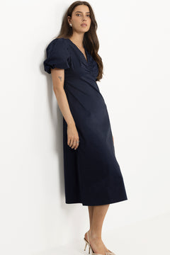 Illana Poplin Dress - Navy