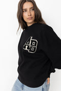 Miles Oversized Sweatshirt Letterman - Svart