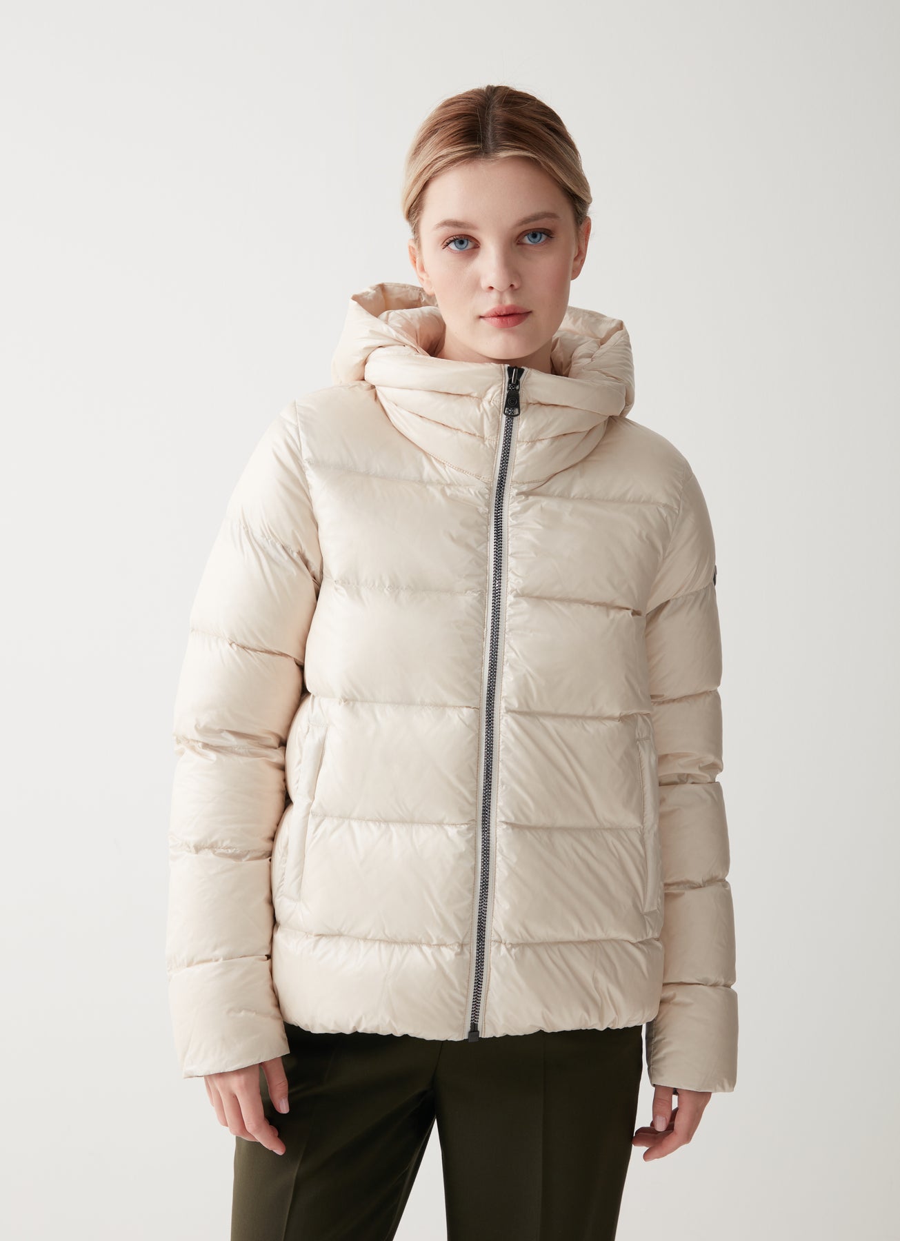 2216 Iridescent Down Jacket With Maxi Collar - Incense/Dark Steel