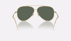 Aviator Reverse - Green - Polished Gold