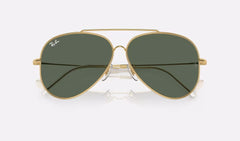 Aviator Reverse - Green - Polished Gold