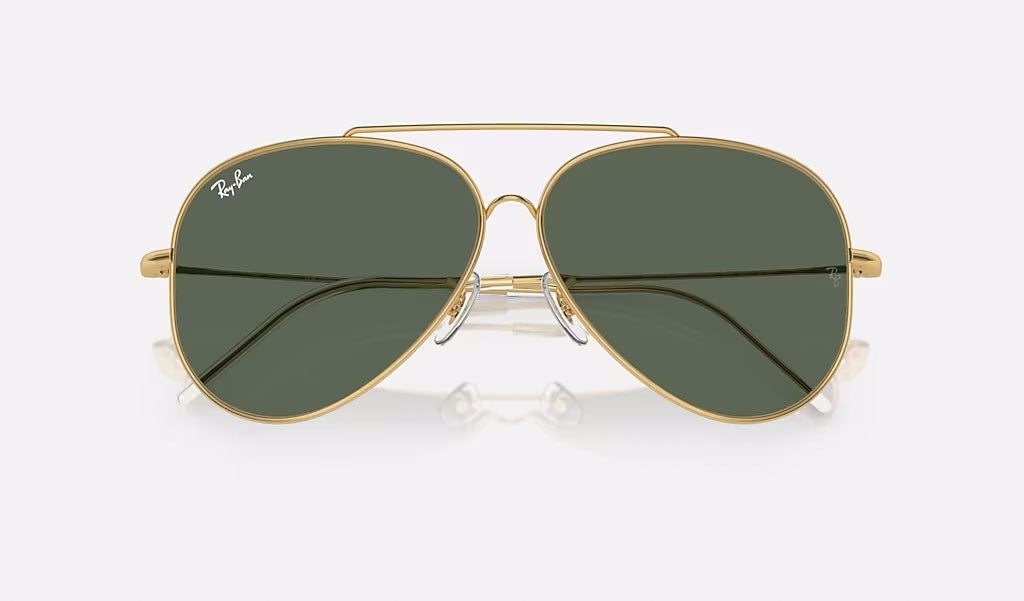 Aviator Reverse - Grön - Polished Gold