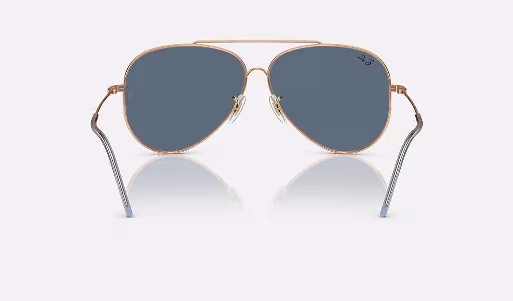 Aviator Reverse - Blue - Polished Rose Gold