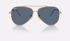 Aviator Reverse - Blue - Polished Rose Gold