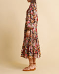 Bohemian Midi Dress - Rose Garden