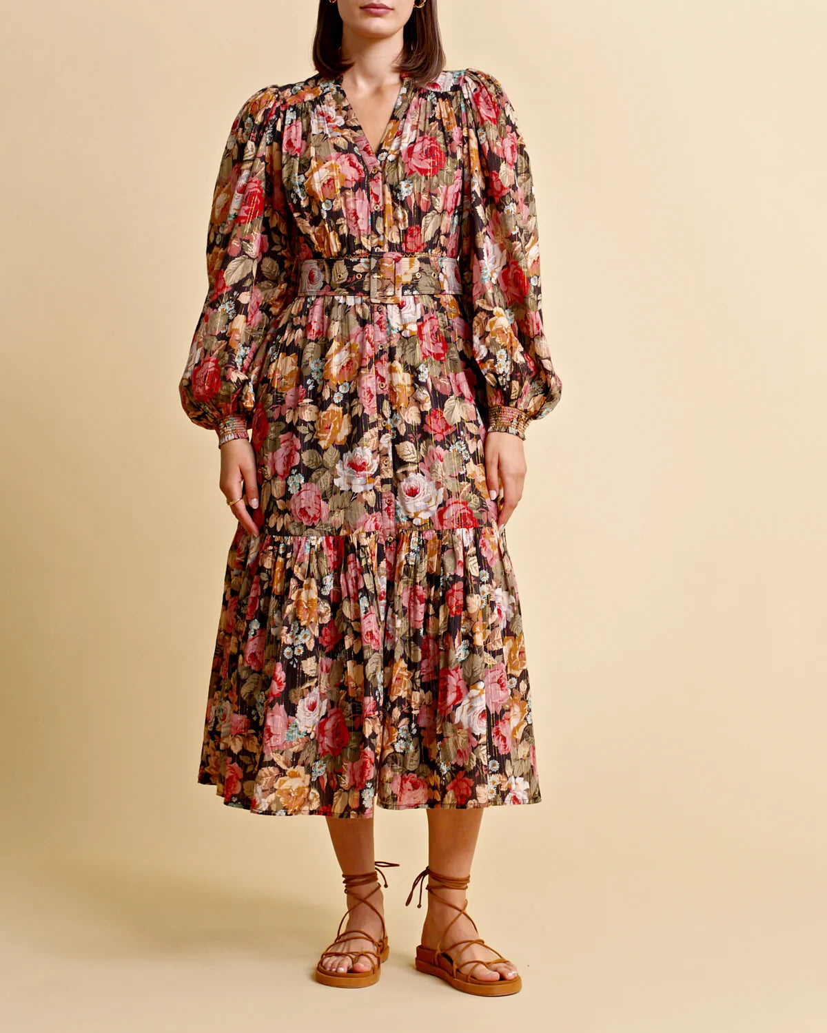 Bohemian Midi Dress - Rose Garden