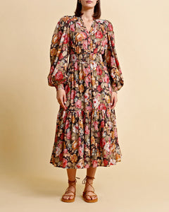 Bohemian Midi Dress - Rose Garden