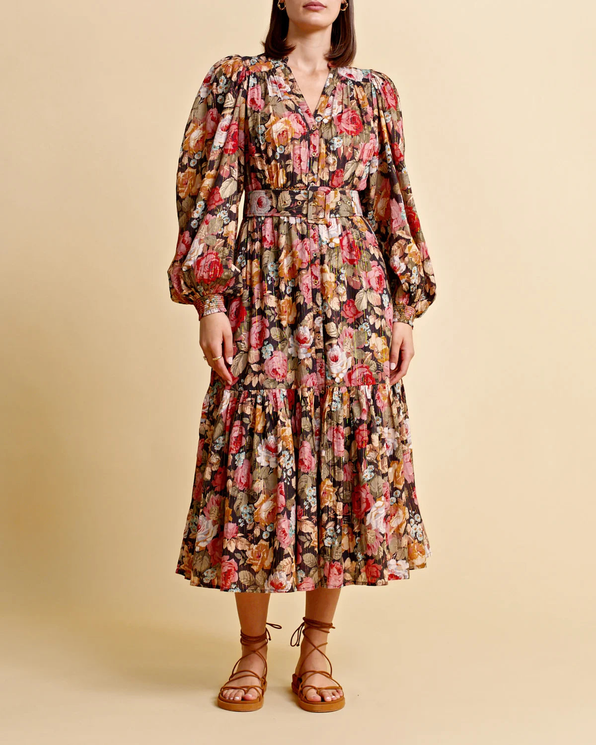 Bohemian Midi Dress - Rose Garden