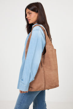 Suede Demi Bag - Brown
