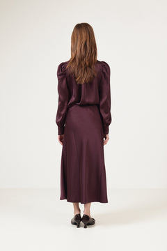 Rosslyn Heavy Sateen Blouse - Burgundy