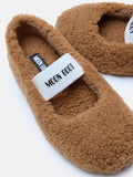Mb Shearling Ballerina - Cognac