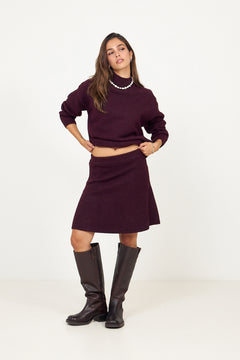 Paulina Knit Blouse - Wine