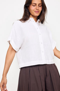 Viva Ss Cropped Sun Shirt Noos - Snow White