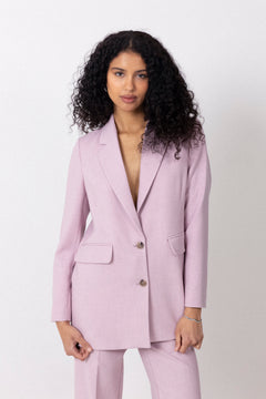 Rita Ls Relaxed Blazer Mel Noos - Bleached Mauve Melange