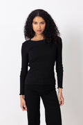 Selected Femme Anna LS Crew Neck Tee - Svart