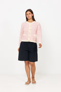 Yaslivia Ls Short Knit Kofta S. - Birch Raspberry Sorbet/Pirouette