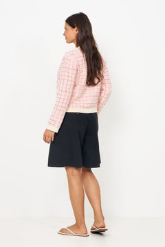 Yaslivia Ls Short Knit Cardigan S. - Birch Raspberry Sorbet/Pirouette