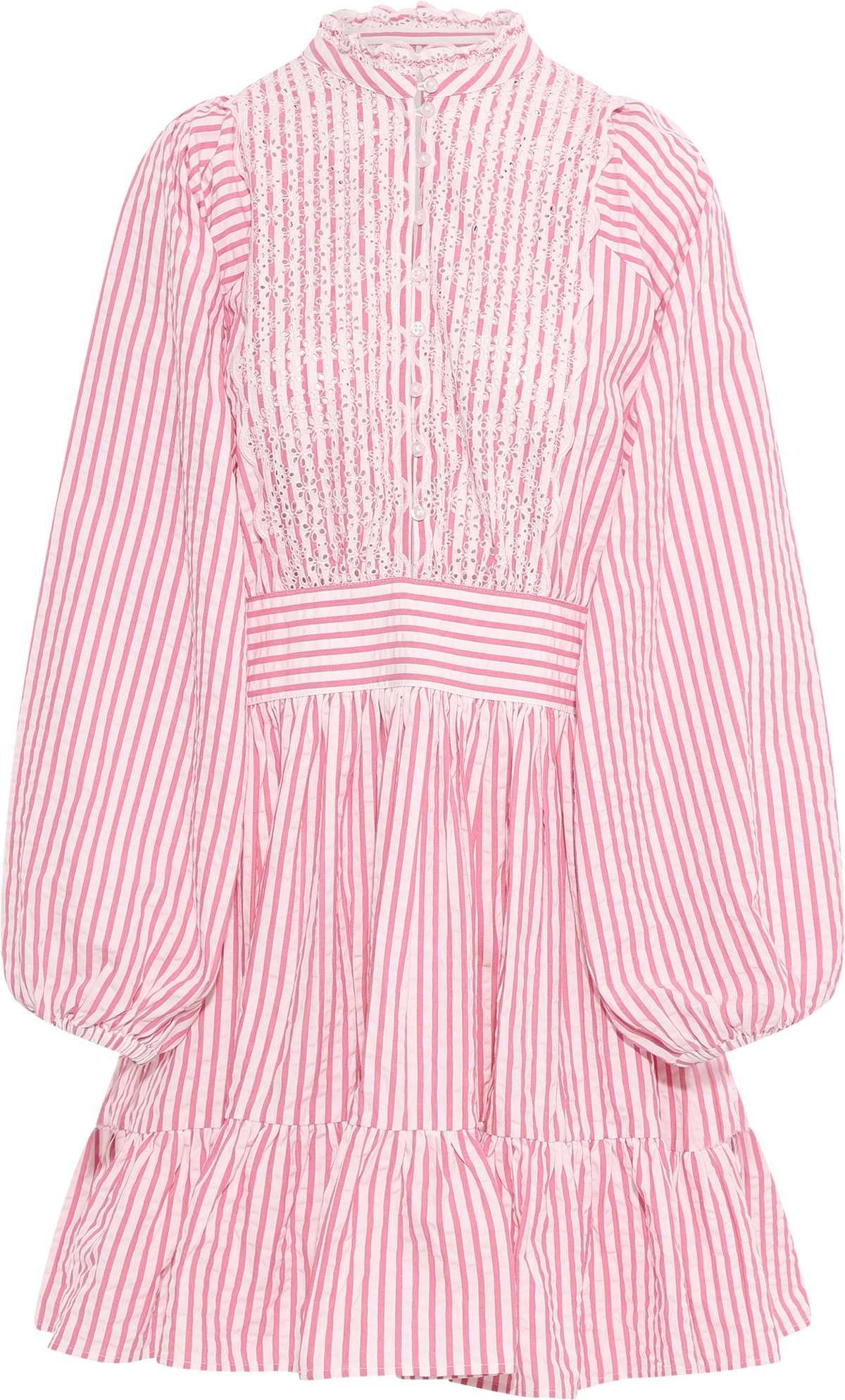 Seersucker Mini Dress - Pink Stripe