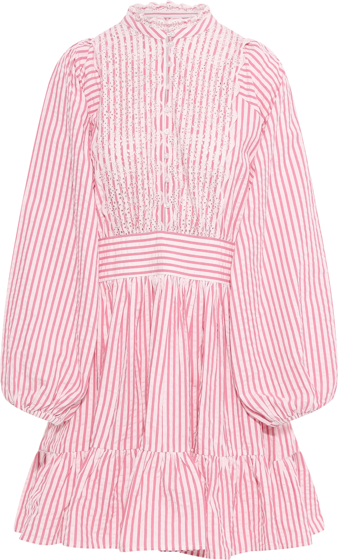Seersucker Mini Dress - Pink Stripe