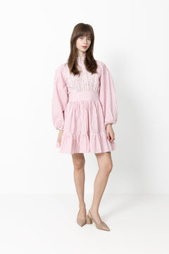 Seersucker Mini Dress - Pink Stripe