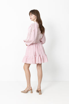 Seersucker Mini Dress - Pink Stripe