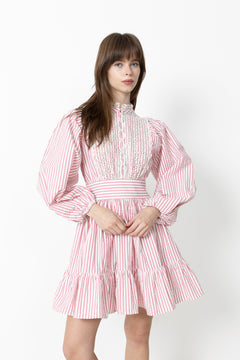 Seersucker Mini Dress - Pink Stripe
