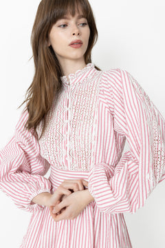 Seersucker Mini Dress - Pink Stripe