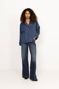 MableIW Minona Short Coat - Dark Blue Denim
