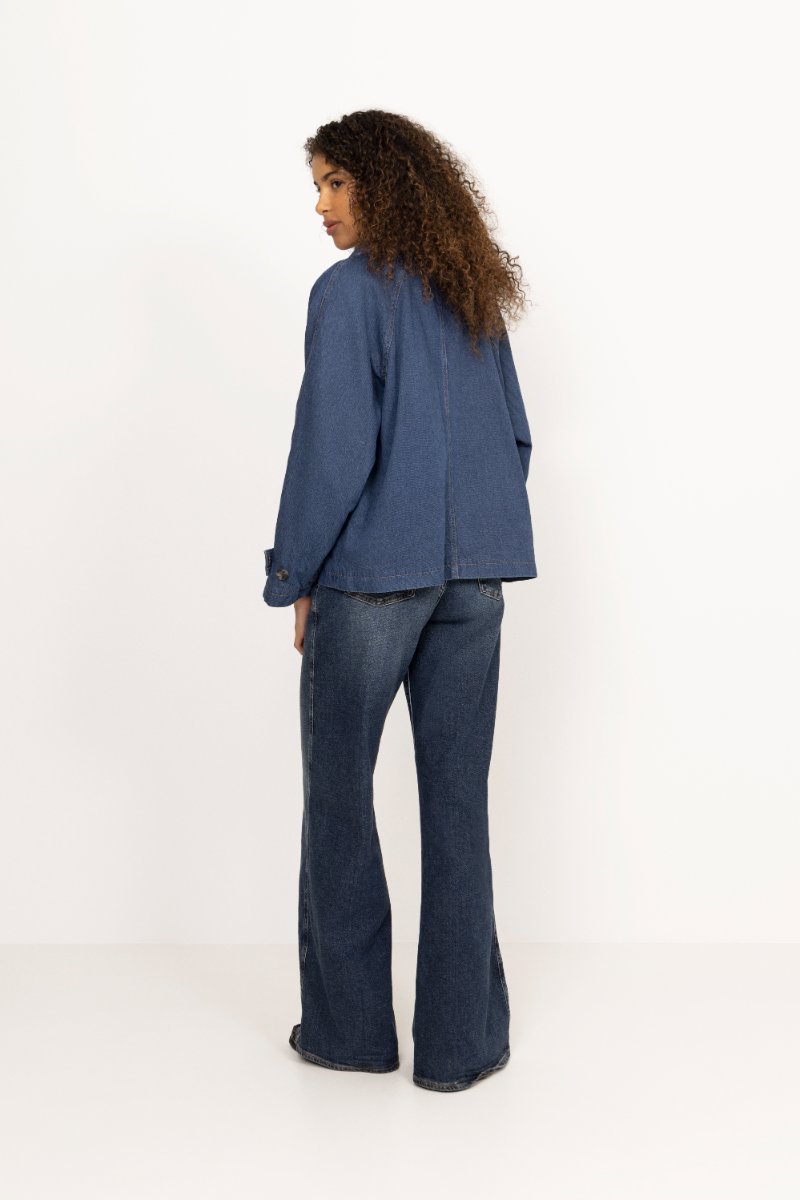 MableIW Minona Short Coat - Dark Blue Denim