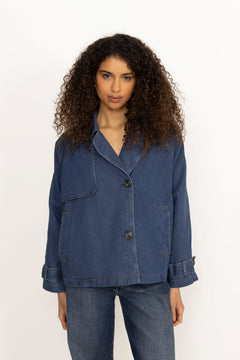 MableIW Minona Short Coat - Dark Blue Denim