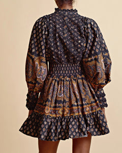 Décorated Poplin Mini Dress - Paisley