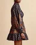 Décorated Poplin Mini Dress - Paisley