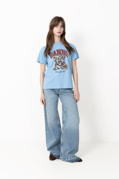 Basic Jersey Tiger Relaxed T-Shirt - Blissful Blue
