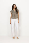 Neo Noir Jayla S Voile Topp - Smoke Green
