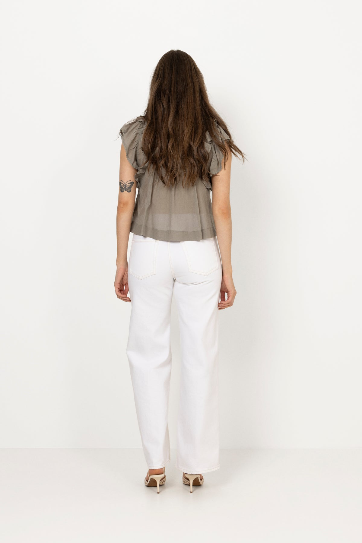 Neo Noir Jayla S Voile Topp - Smoke Green