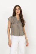 Neo Noir Jayla S Voile Topp - Smoke Green