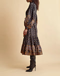 Décorated Poplin Midi Dress - Paisley