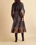 Décorated Poplin Midi Dress - Paisley