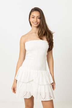 Kanutte Solid Smock Dress - White