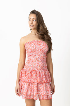 Kanutte Chiffon Smock Dress - Pink