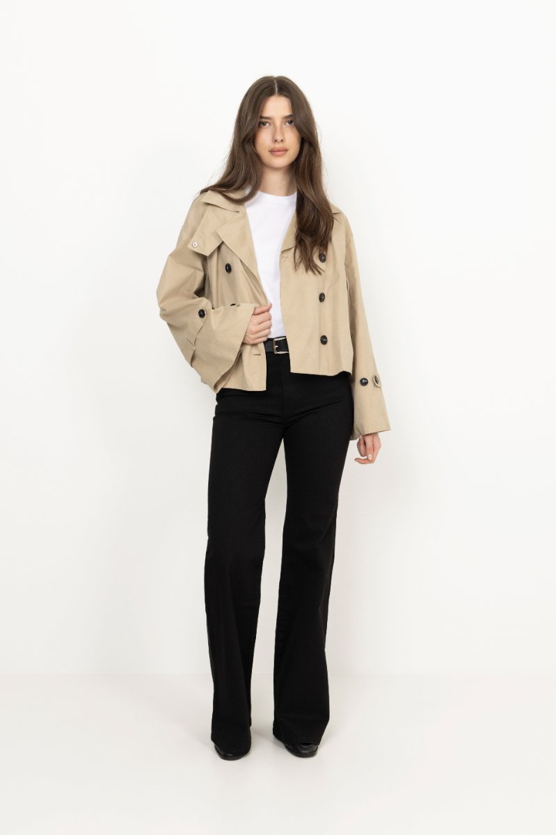 Anastasia Short Trench Jacket - Sand
