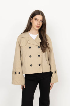 Anastasia Short Trench Jacket - Sand