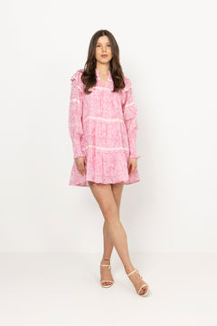 Ellie Paisley Dress - Pink Paisley