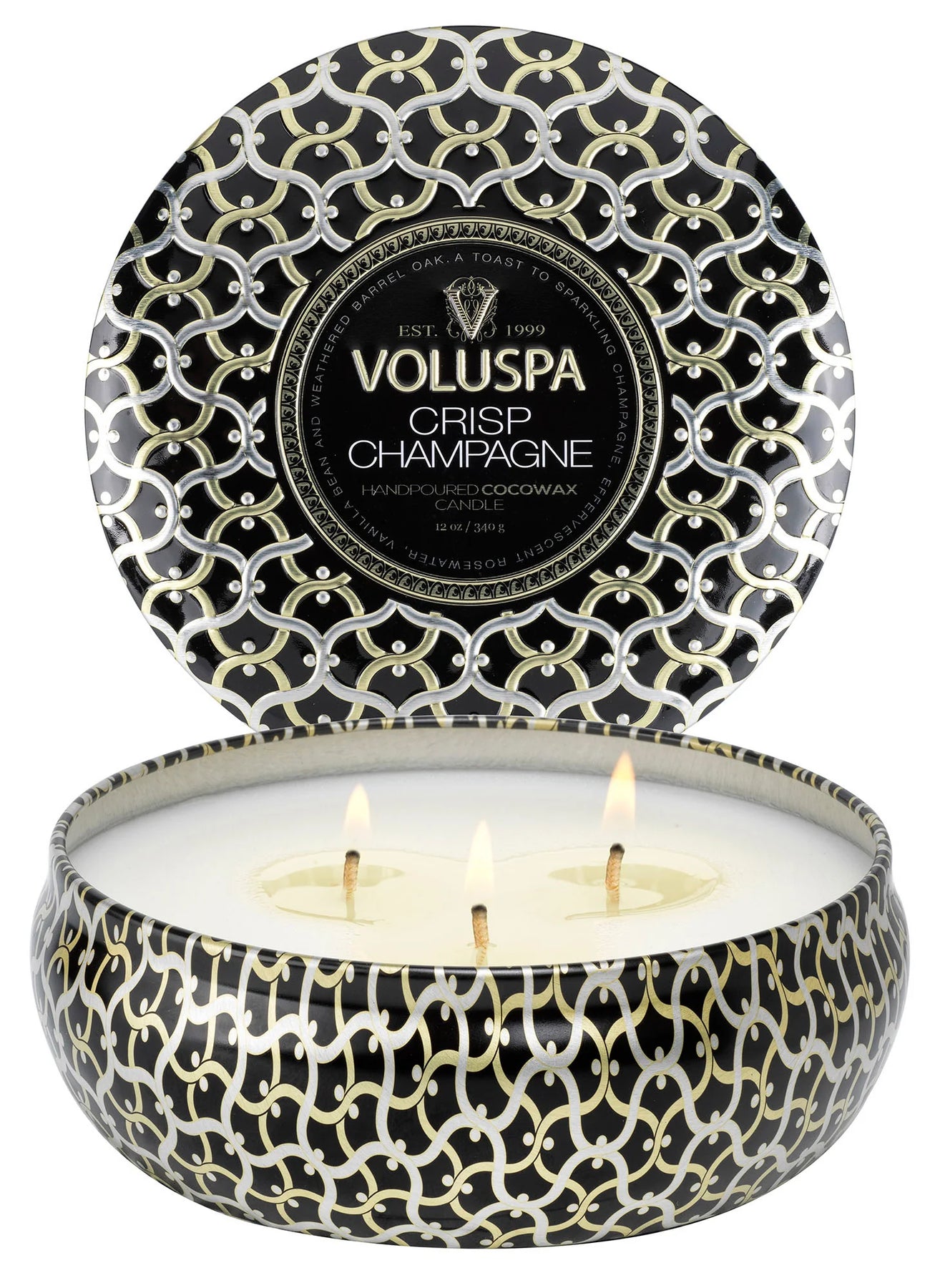 3 Wick Tin Candle - Crisp Champagne