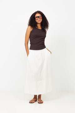 Yara Poplin Skirt - White